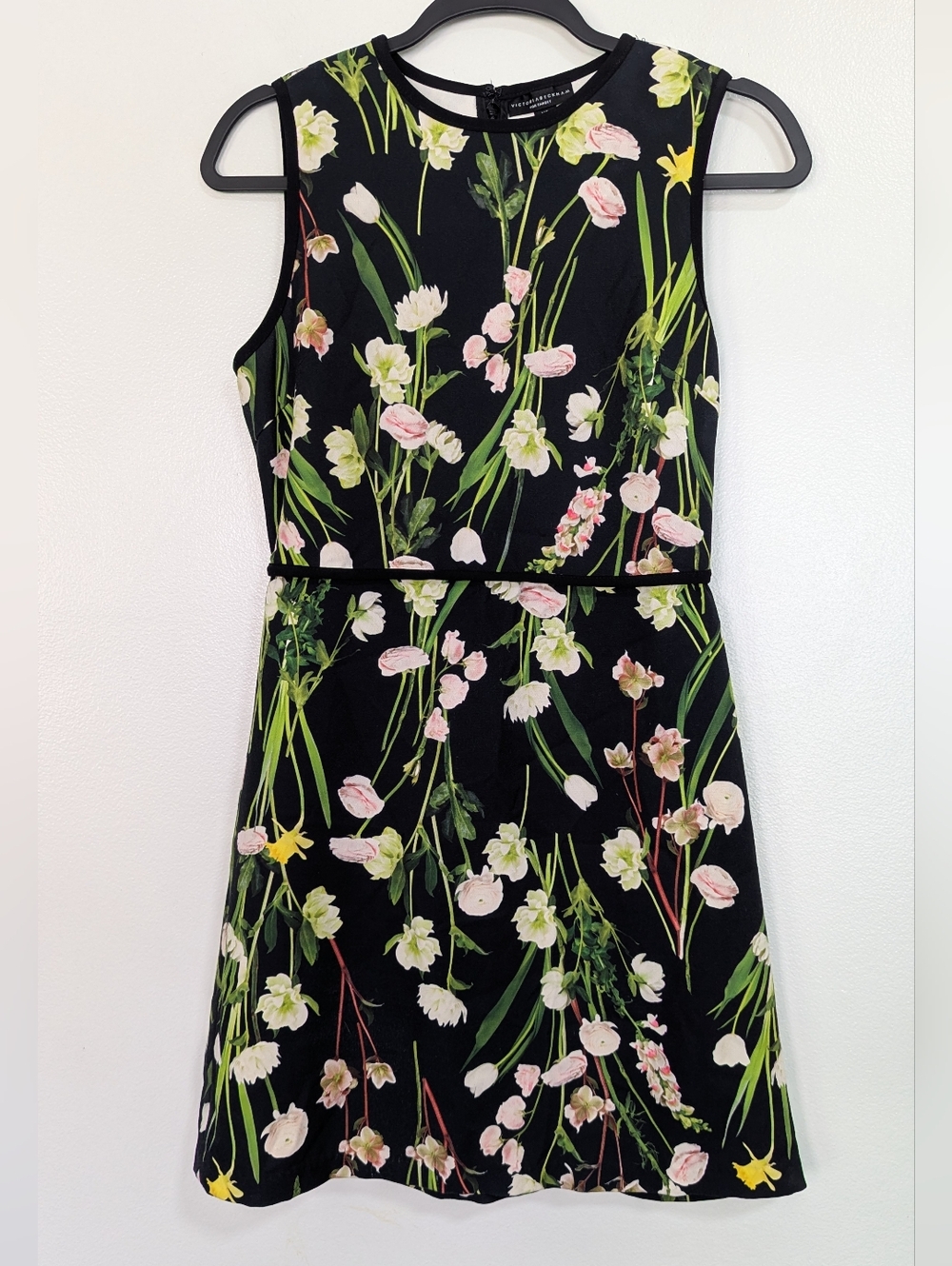 Victoria Beckham for Target XS Black Sleeveless Floral Mini Dress